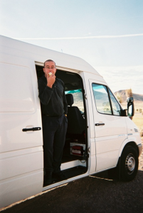 This is a picture from the van's first trip - I picked up two guys on Craigslist and we drove non-stop Dallas to LA in 30 hours.